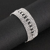Silver Rhinestone Bracelet for Women Bridal Prom Jewelry