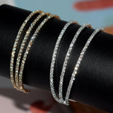 Silver Plated Rhinestone Open Cuff Bracelet Crystal Bangle Wedding Jewelry