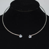Zircon Heart Choker Necklace Earrings Bracelet Set