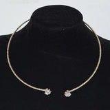 Zircon Heart Choker Necklace Earrings Bracelet Set