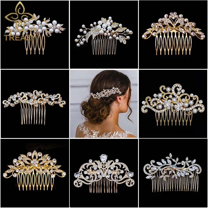 Charm Pearls Crystal Bridal Hair Comb