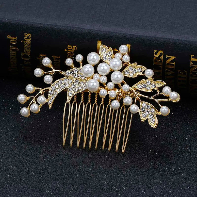 Charm Pearls Crystal Bridal Hair Comb