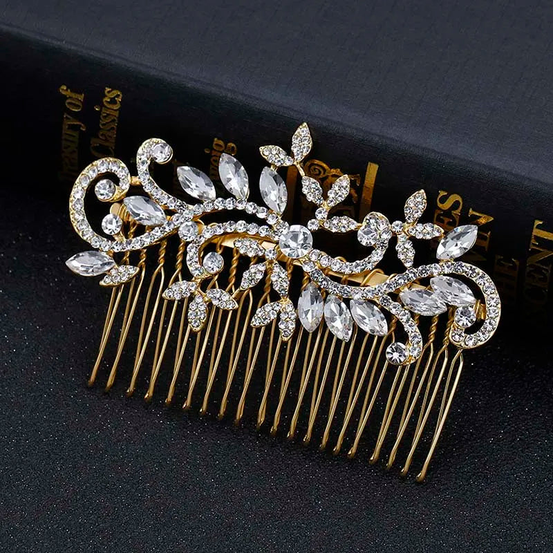 Crystal Pearls Hair Comb Bridal Hair Accessory