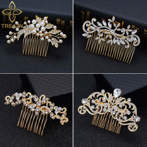Crystal Pearls Hair Comb Bridal Hair Accessory