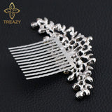 Leaf Crystal Wedding Hair Accessories Rhinestone Bridal Hair Combs Hairpins