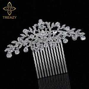Leaf Crystal Wedding Hair Accessories Rhinestone Bridal Hair Combs Hairpins