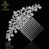 Leaf Crystal Wedding Hair Accessories Rhinestone Bridal Hair Combs Hairpins