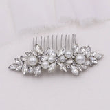 Crystal Pearls Floral Hair Combs for Women Headpiece