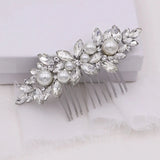 Crystal Pearls Floral Hair Combs for Women Headpiece