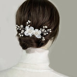 Pearl Beads Hair Combs Headwear Women Wedding