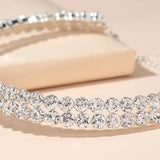 Double-layer Rhinestone Choker Necklace Round Flower Crystal Ins Neck Jewelry