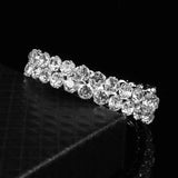 Crystal Open Cuff Bangle Bracelet for Women Wedding Jewelry Accessory