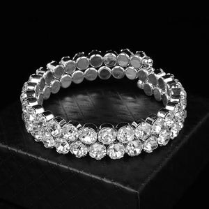Crystal Open Cuff Bangle Bracelet for Women Wedding Jewelry Accessory
