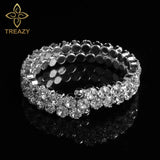 Crystal Open Cuff Bangle Bracelet for Women Wedding Jewelry Accessory