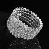 Open Cuff Bangles Bracelets for Women Silver Top Crystal Wedding Jewelry