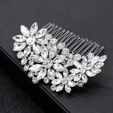 Silver Crystal Bridal Hair Combs for Women Wedding Prom Hair Jewelry
