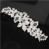 Vintage Floral Bridal Hair Combs Rhinestone Big Wedding Tiara Women Headwear