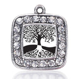 Tree of Life Square Charm Silver Plated Jewelry