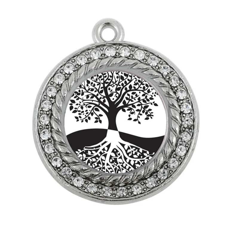 Tree of Life Square Charm Silver Plated Jewelry