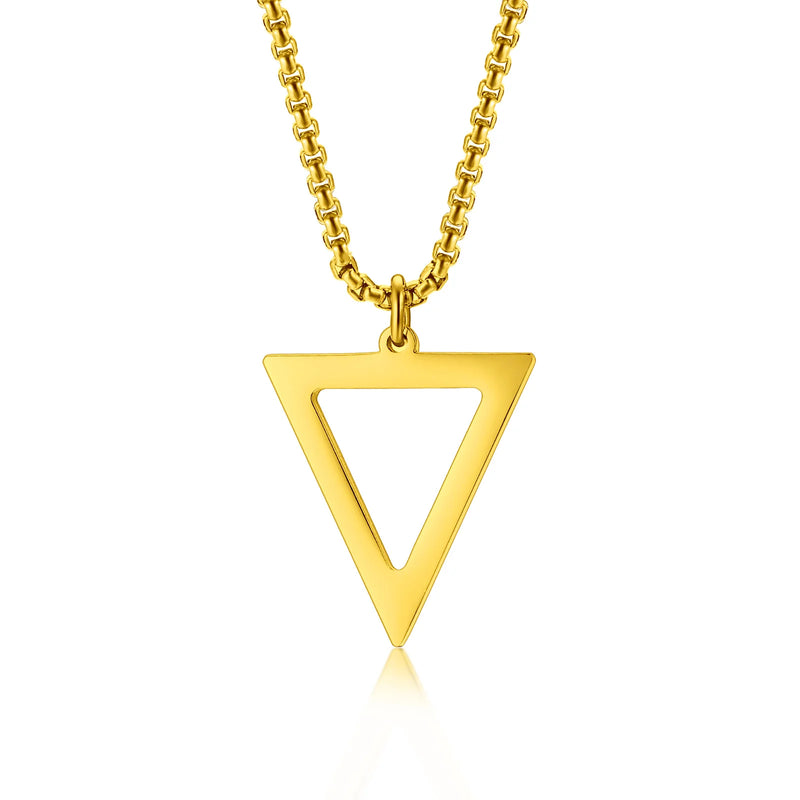 Men's Geometric Triangle Pendant Necklace