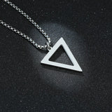 Men's Geometric Triangle Pendant Necklace