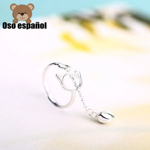 TS-JZ002 Toss Bear 925 Sterling Silver Gemstone Ring