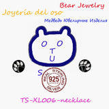 TS-XL006 Spanish Bear Gemstone Pendant Necklace Sterling Silver