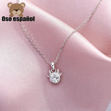 TS-XL013 Spanish Bear Gemstone Pendant Necklace Women's Sterling Silver