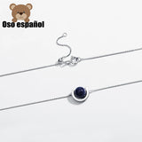 TS-XL015 Spanish Bear Gemstone Pendant Necklace Sterling Silver