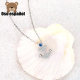 TS-XL016 Spanish Bear Gemstone Pendant Necklace Sterling Silver