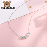 TS-XL017 Spanish Bear Gemstone Pendant Necklace Sterling Silver