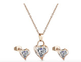 TS1 Pendant Stainless Steel Necklace Zircon Clavicle Chain