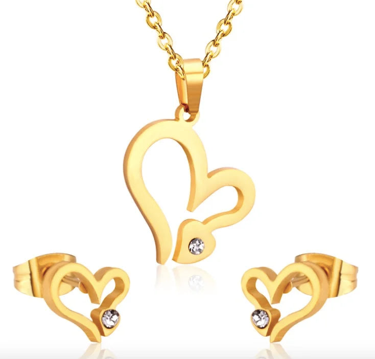 TS2 Roman Style Ring Earrings Bracelet Necklace Set Jewelry