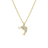 TS4 Steel Shell Pendant Chain Necklace Coarse Jewelry 18K Plated