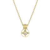 TS4 Steel Shell Pendant Chain Necklace Coarse Jewelry 18K Plated