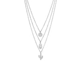 TS4 Steel Shell Pendant Chain Necklace Coarse Jewelry 18K Plated