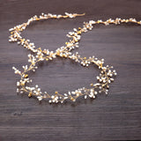 Rhinestone Pearl Headband Wedding Bridal Hair Chain Tiara