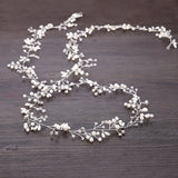 Rhinestone Pearl Headband Wedding Bridal Hair Chain Tiara