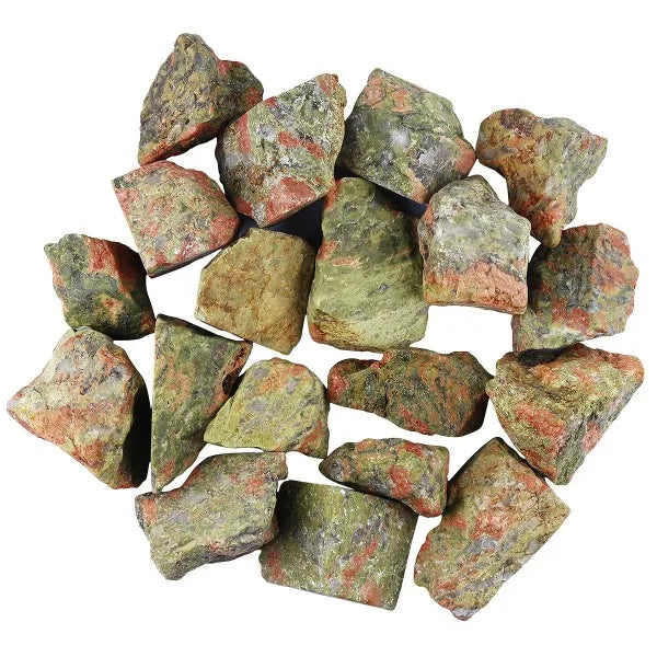 TUMBEELLUW 1lb Natural Rough Unakite Gem stone for Cabbing