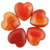Carnelian Heart Love Carved Palm Stone Reiki Chakra Balancing