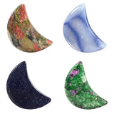 Moon Shape Healing Crystal Palm Stones Set, Chakra Balancing Decor Jewelry