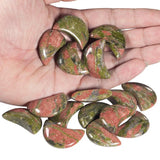 Moon Shape Healing Crystal Palm Stones Set, Chakra Balancing Decor Jewelry