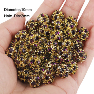 10mm Mixed Rhinestone Spacer Beads Jewelry Making