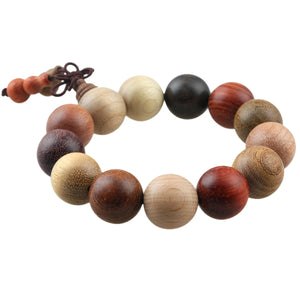 18mm Buddha Wood Prayer Beads Wrap Bracelet