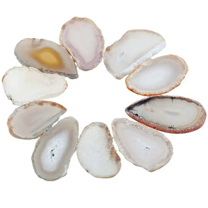 10Pc Irregular Polished Agate Light Table Slices Crystal Geode Stones