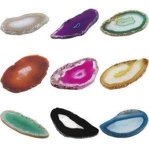 10Pc Irregular Polished Agate Light Table Slices Crystal Geode Stones