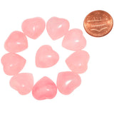Natural Pink Quartz Puff Heart Palm Worry Stone Healing Crystal