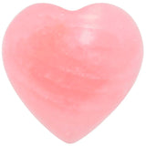 Natural Pink Quartz Puff Heart Palm Worry Stone Healing Crystal