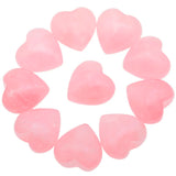 Natural Pink Quartz Puff Heart Palm Worry Stone Healing Crystal