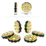 50Pcs 12mm Wave Rhinestone Rondelles Crystal Beads for DIY Jewelry Making